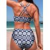imageAleumdr Womens Athletic 3 Piece Tankini Swimsuit with Shorts Tank Tops Bathing Suit with Bra Open Back Athletic SwimwearDirty Blue