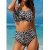 imageAleumdr Womens Athletic 3 Piece Tankini Swimsuit with Shorts Tank Tops Bathing Suit with Bra Open Back Athletic SwimwearLeopard