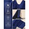 imageAleumdr Womens One Piece Swimsuit Modest Tummy Control Bathing Suit V Neck Mesh Sleeve Slimming Swimwear BeachwearNavy Blue