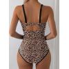 imageAleumdr Womens One Piece Swimsuit Tummy Control V Wired Slimming Bathing Suit Color Block Printed SwimwearBlack Leopard
