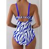 imageAleumdr Womens One Piece Swimsuit Tummy Control V Wired Slimming Bathing Suit Color Block Printed SwimwearSky Blue