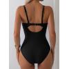 imageAleumdr Womens One Piece Swimsuits Tummy Control Bathing Suit UWire Cutout Ruched Slimming SwimwearBlack White