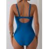 imageAleumdr Womens One Piece Swimsuits Tummy Control Bathing Suit UWire Cutout Ruched Slimming SwimwearBlue