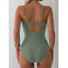 imageAleumdr Womens One Piece Swimsuits Tummy Control Bathing Suit UWire Cutout Ruched Slimming SwimwearMist Green