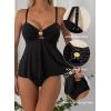 imageAleumdr Womens Tankini Bathing Suits Bandeau 2 Piece Swimsuits Shell Swim Tank Top with High Waisted BottomBlack