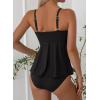 imageAleumdr Womens Tankini Bathing Suits Bandeau 2 Piece Swimsuits Shell Swim Tank Top with High Waisted BottomBlack