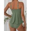 imageAleumdr Womens Tankini Bathing Suits Bandeau 2 Piece Swimsuits Shell Swim Tank Top with High Waisted BottomJungle Green