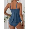 imageAleumdr Womens Tankini Bathing Suits Bandeau 2 Piece Swimsuits Shell Swim Tank Top with High Waisted BottomPeacock Blue