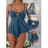 imageAleumdr Womens Tankini Bathing Suits Bandeau 2 Piece Swimsuits Shell Swim Tank Top with High Waisted BottomPeacock Blue