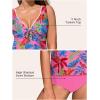 imageAleumdr Womens Tankini Swimsuits Tummy Control Two Piece Bathing Suit Tie Knot V Neck Swim Top with BottomHot Pink