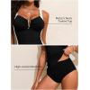imageAleumdr Womens VWire Tankini Sets Ruched Two Piece Swimsuit Bathing Suit Color Block Swim Tops with BottomsBlack