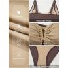 imageAleumdr Womens VWire Tankini Sets Ruched Two Piece Swimsuit Bathing Suit Color Block Swim Tops with BottomsBrown