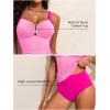 imageAleumdr Womens VWire Tankini Sets Ruched Two Piece Swimsuit Bathing Suit Color Block Swim Tops with BottomsHot Pink