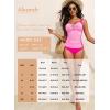 imageAleumdr Womens VWire Tankini Sets Ruched Two Piece Swimsuit Bathing Suit Color Block Swim Tops with BottomsHot Pink
