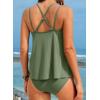 imageAleumdr Womens Tankini Swimsuits Tummy Control Two Piece Bathing Suit V Neck Tie Front Flowy Swim Top with BottomGreen