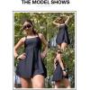 imageAleumdr Womens One Piece Swimsuit Tummy Control Swim Dress Modest Full Coverage Skirt Bathing Suit with PocketsBlack