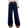 imageAleumdr Womens Wide Legs Sweatpants Fleece Lined High Waisted Baggy Pants 2025 Trendy Casual Athletic Joggers with PocketsNavy Blue