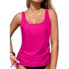 imageAleumdr Womens Tankini Top Only Ruched Tummy Control Bathing Suit Top Modest Swim Tank Top No BottomRose