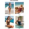 image:imageAleumdr Womens Textured One Piece Swimsuit Tummy Control Bathing Suit with Bow Tie Knot Cutout Ruching SwimwearDusty Pink