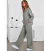 image:imageAleumdr Women 2 Piece Sweatsuit Casual Long Sleeve Half Zip Tracksuits Hoodies and Wide Legs Sweatpangts with Pockets