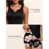 image:imageAleumdr Womens Blouson Tankini Swimsuits Cutout Textured Two Piece Swimsuit with High Waisted Short Modest Bathing SuitsBlack