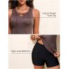 image:imageAleumdr Womens Blouson Tankini Swimsuits Cutout Textured Two Piece Swimsuit with High Waisted Short Modest Bathing SuitsDark Brown