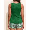 image:imageAleumdr Womens Blouson Tankini Swimsuits Cutout Textured Two Piece Swimsuit with High Waisted Short Modest Bathing SuitsDark Green