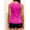 image:imageAleumdr Womens Blouson Tankini Swimsuits Cutout Textured Two Piece Swimsuit with High Waisted Short Modest Bathing SuitsRose Red