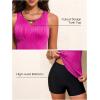image:imageAleumdr Womens Blouson Tankini Swimsuits Cutout Textured Two Piece Swimsuit with High Waisted Short Modest Bathing SuitsRose Red