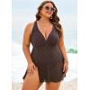 image:imageAleumdr Womens Plus Size Swimsuit One Piece Swim Dress Full Coverage Modest Tummy Control Bathing Suit with Skirt