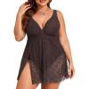 image:imageAleumdr Womens Plus Size Swimsuit One Piece Swim Dress Full Coverage Modest Tummy Control Bathing Suit with Skirt