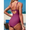 image:imageAleumdr Womens One Piece Swimsuits Tummy Control Bathing Suit UWire Cutout Ruched Slimming SwimwearViolet