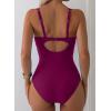 image:imageAleumdr Womens One Piece Swimsuits Tummy Control Bathing Suit UWire Cutout Ruched Slimming SwimwearViolet