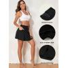 image:imageAleumdr Womens 3 High Waisted Swim Skirt with Zipper Pockets Tummy Control Side Split Bathing Suit Swimsuit Tankini BottomsBlack