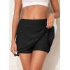 image:imageAleumdr Womens 3 High Waisted Swim Skirt with Zipper Pockets Tummy Control Side Split Bathing Suit Swimsuit Tankini BottomsBlack
