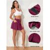 image:imageAleumdr Womens 3 High Waisted Swim Skirt with Zipper Pockets Tummy Control Side Split Bathing Suit Swimsuit Tankini BottomsViolet