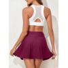 image:imageAleumdr Womens 3 High Waisted Swim Skirt with Zipper Pockets Tummy Control Side Split Bathing Suit Swimsuit Tankini BottomsViolet