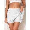 image:imageAleumdr Womens 3 High Waisted Swim Skirt with Zipper Pockets Tummy Control Side Split Bathing Suit Swimsuit Tankini BottomsWhite
