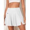 image:imageAleumdr Womens 3 High Waisted Swim Skirt with Zipper Pockets Tummy Control Side Split Bathing Suit Swimsuit Tankini BottomsWhite