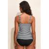 image:imageAleumdr Womens Tankini Bathing Suit Modest Two Piece Swimsuit Ruffle V Neck Swim Tank Top with High Waisted BottomA8 Black Stripe