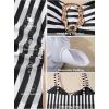 image:imageAleumdr Womens Striped One Piece Swimsuit Tummy Control Bathing Suit with Metal Ring Cutout SwimwearBlack Stripe