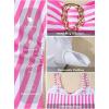 image:imageAleumdr Womens Striped One Piece Swimsuit Tummy Control Bathing Suit with Metal Ring Cutout SwimwearPink Stripe