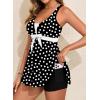 image:imageAleumdr Women Printed Two Piece Tankini Swimsuits Tummy Control Swim Dress High Waisted Boyshort with PocketsBlack Spots
