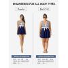 image:imageAleumdr Women Printed Two Piece Tankini Swimsuits Tummy Control Swim Dress High Waisted Boyshort with PocketsBlue Stripe
