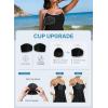 image:imageAleumdr Womens One Piece Swimsuit Floral Print Whip Stitch Tummy Control Swimdress Skirt Bathing Suit with PocketDark Brown