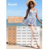 image:imageAleumdr Womens One Piece Swimsuit Floral Print Whip Stitch Tummy Control Swimdress Skirt Bathing Suit with PocketNavy Blue