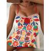 image:imageAleumdr Womens Tankini Swimsuit Flower Flyaway Two Piece Bathing Suit Bandeau Swim Top with High Waisted BottomRed