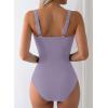 image:imageAleumdr Womens Textured One Piece Swimsuit Tummy Control Bathing Suit Tie Knot Cutout SwimwearLavender Purple