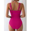 image:imageAleumdr Womens Textured One Piece Swimsuit Tummy Control Bathing Suit Tie Knot Cutout SwimwearRose