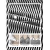 image:imageAleumdr Womens One Piece Swimsuit Striped Tummy Control V Neck Ruffle Trim 2026 Bathing Suit Printed SwimwearBlack Striped